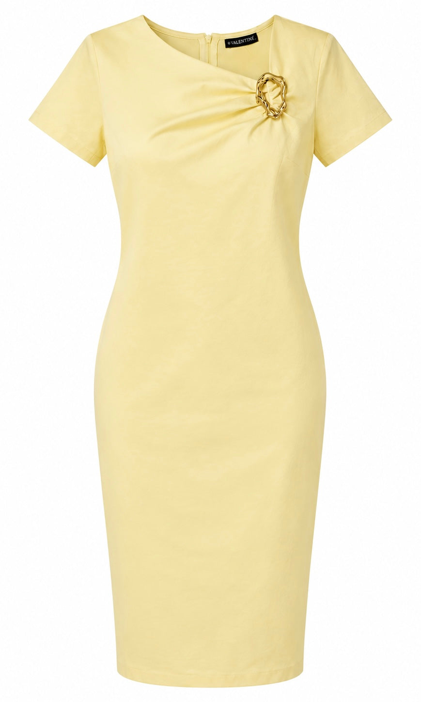 Amara Yellow Midi Dress