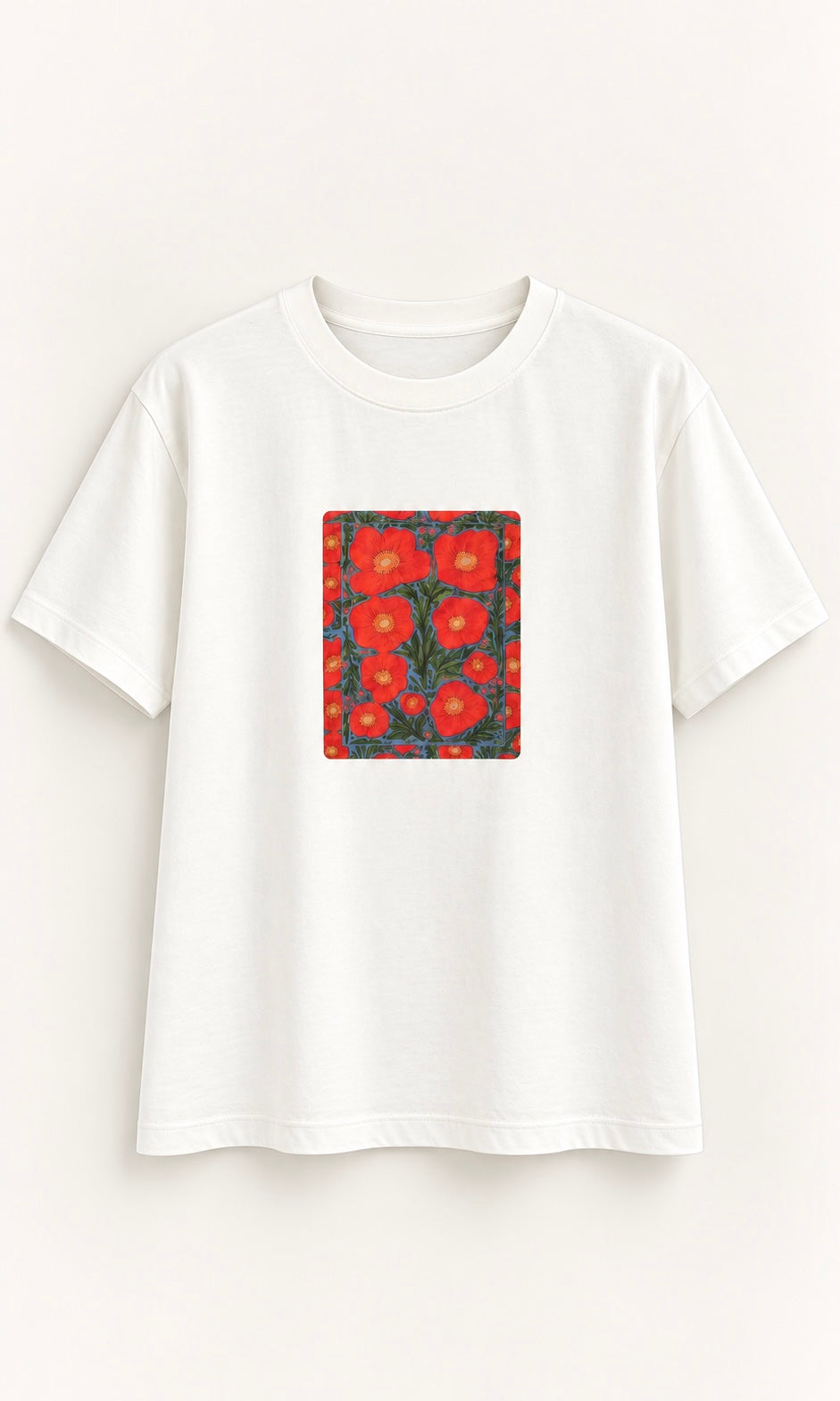 White T-Shirt with Floral Print