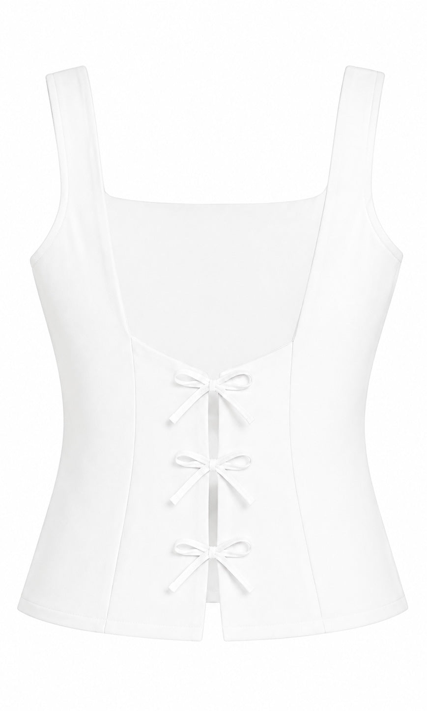 Peplum Top with Back Bow Neckline