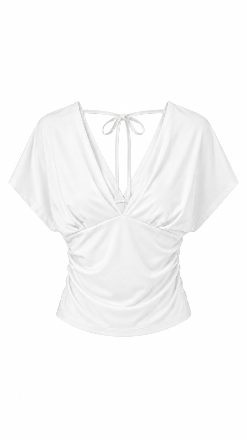 Women’s V-Neck Open Back Blouse