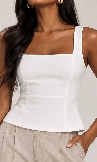 Peplum Top with Back Bow Neckline