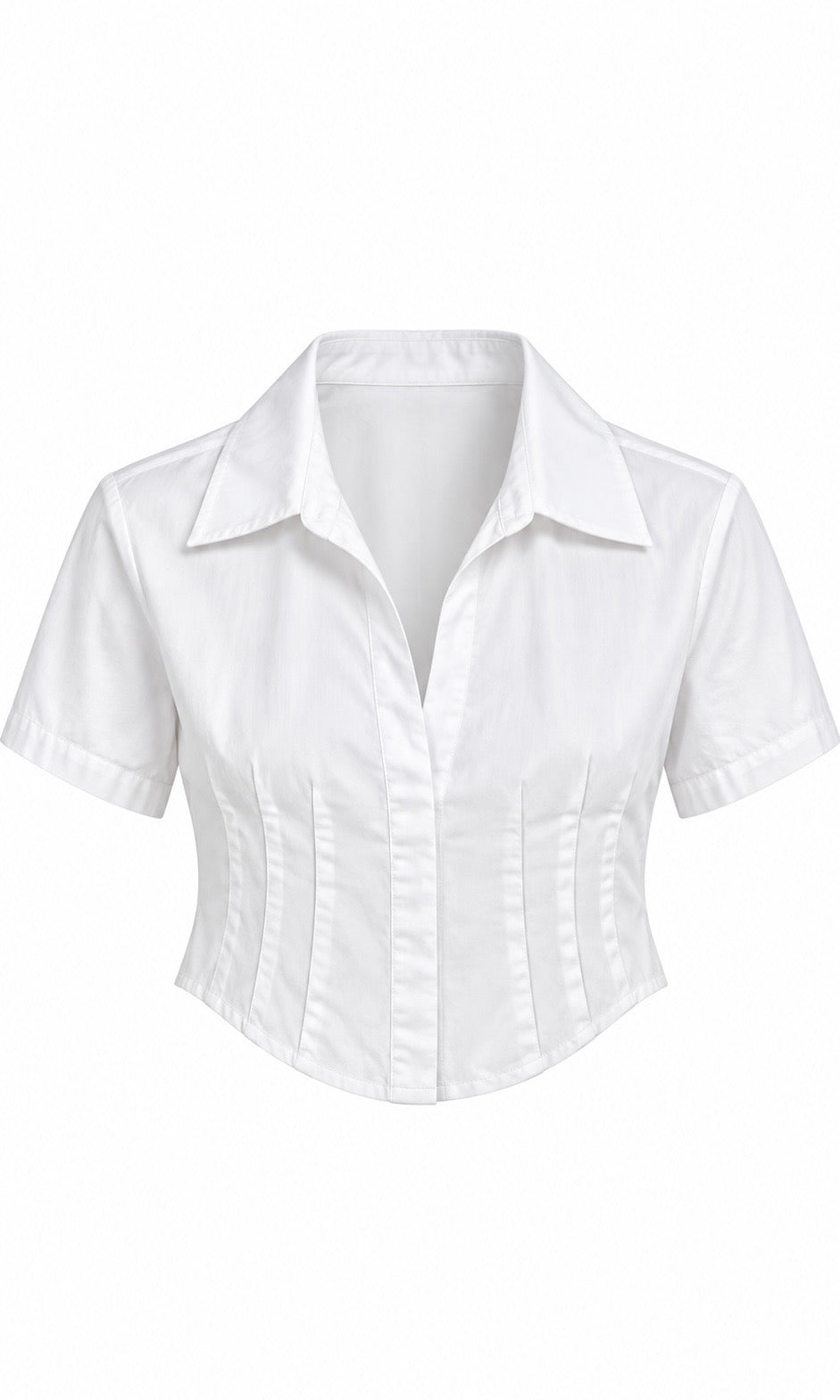White Fitted Shirt with Corset Waist
