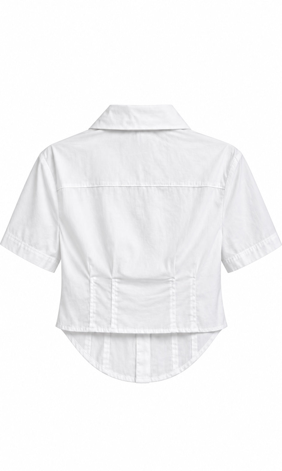 White Fitted Shirt with Corset Waist