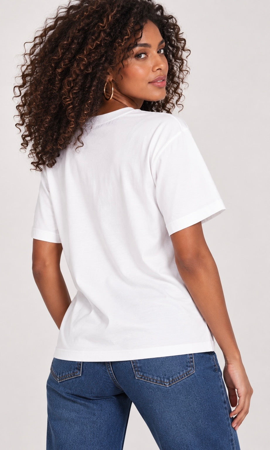 White T-Shirt with Travel Graphic