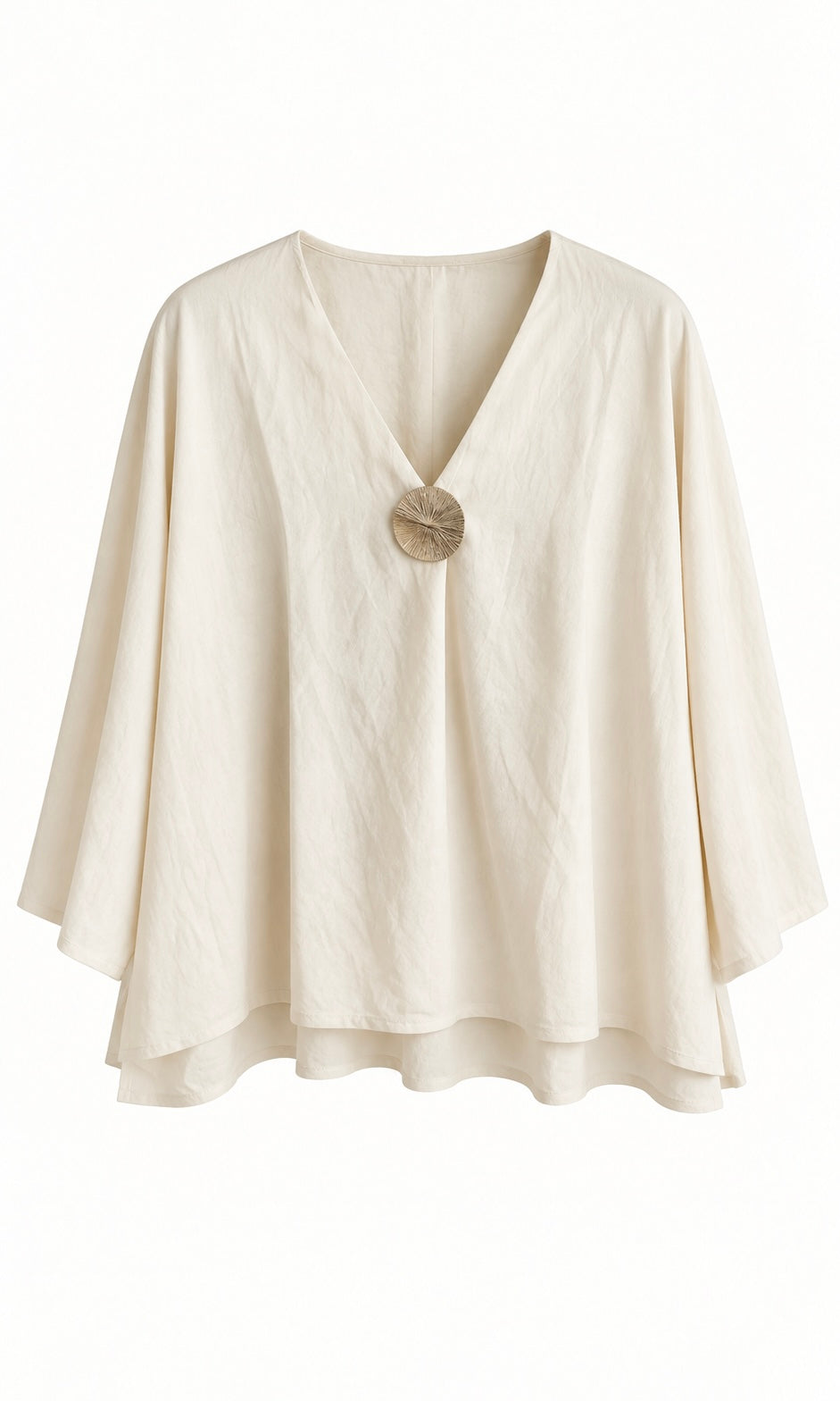 Amara Blouse with Artisan Brooch