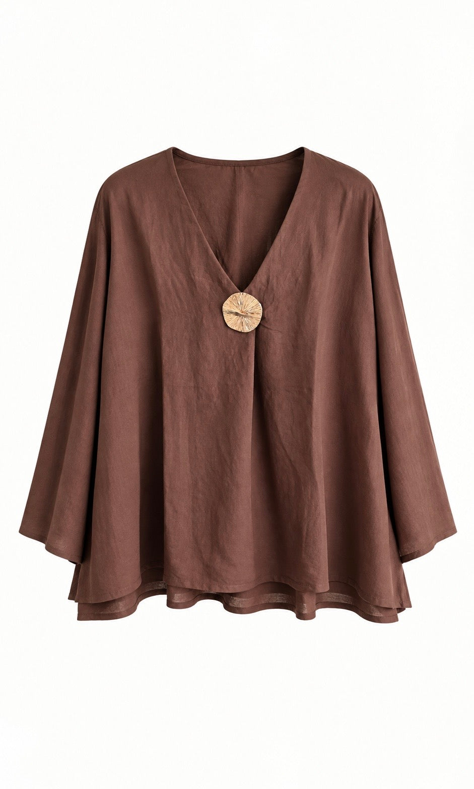 Amara Blouse with Artisan Brooch