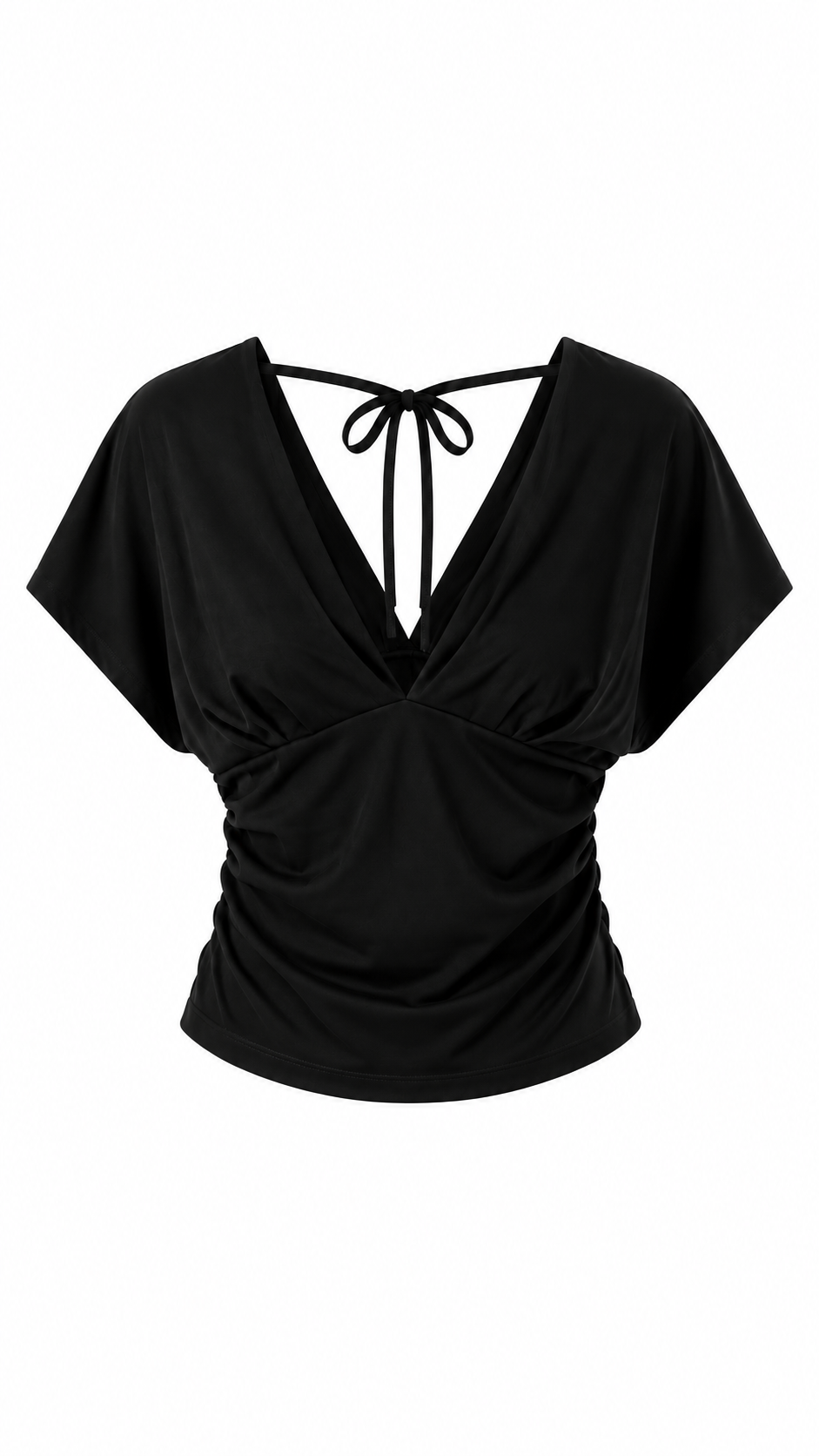 Women’s V-Neck Open Back Blouse
