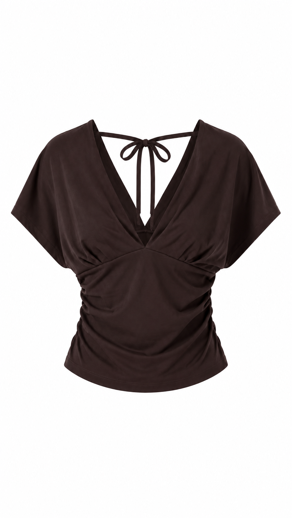 Women’s V-Neck Open Back Blouse