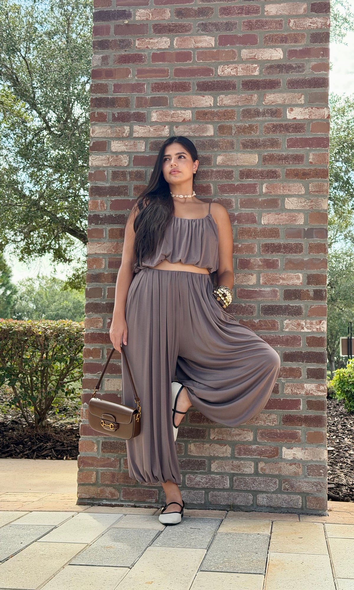 Ruched Top & Balloon Pants Set