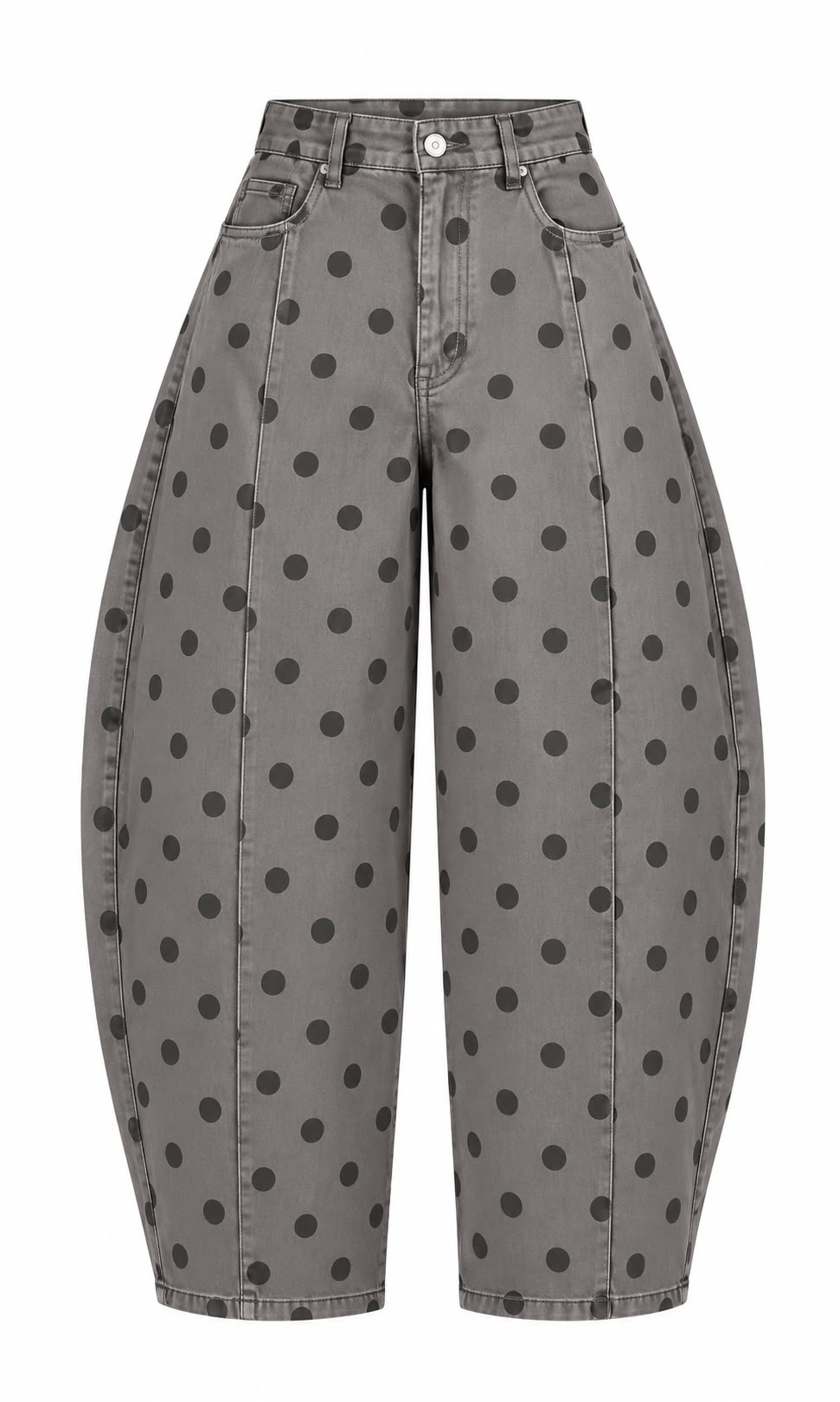 Gray Polka Dot Barrel Jeans